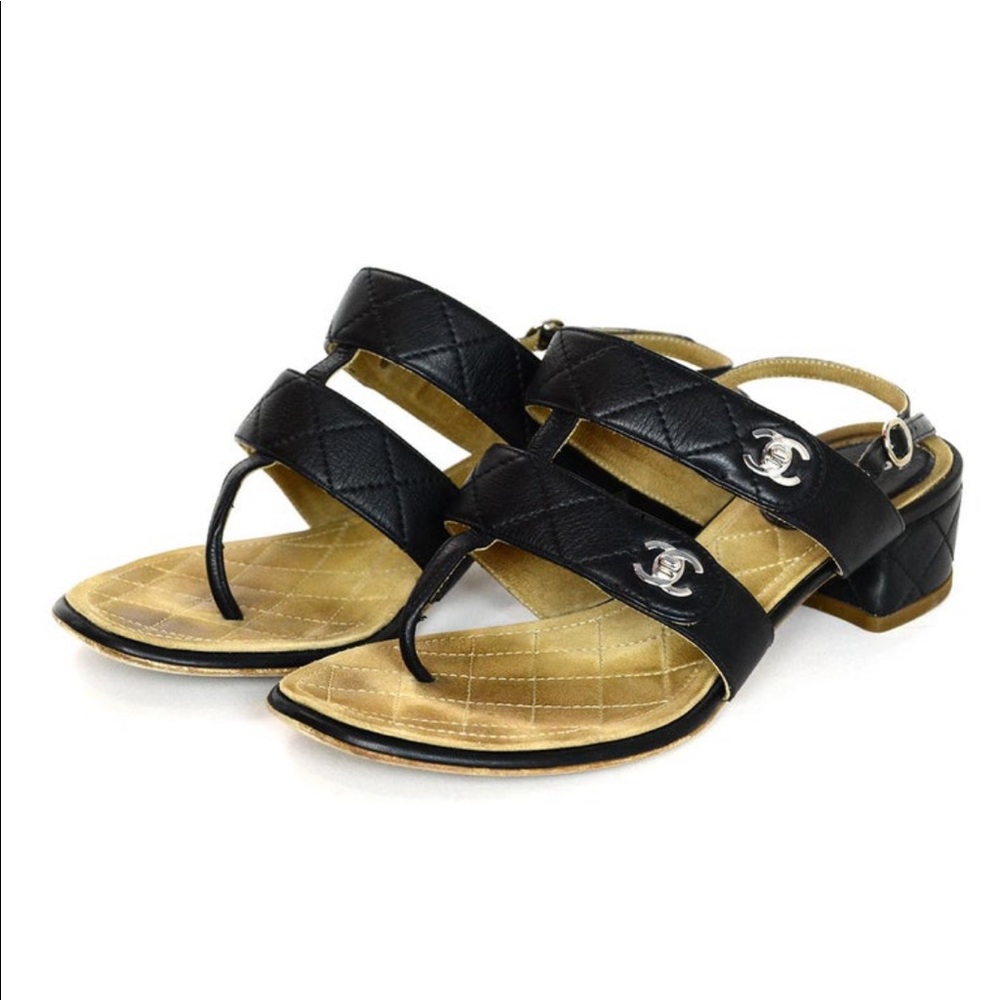 ISO CHANEL turnlock sandals